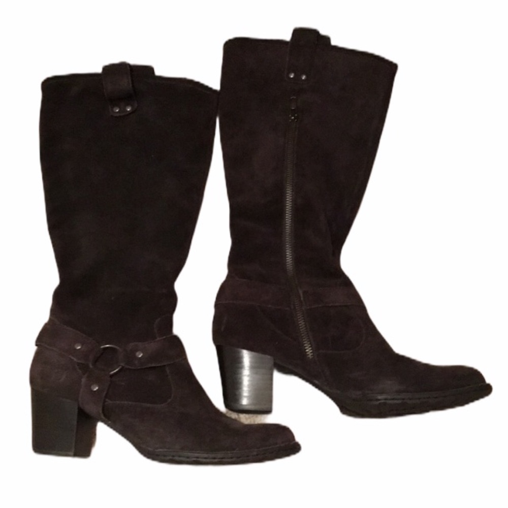 NWT Born Susanne grey tall zip suede boots 6